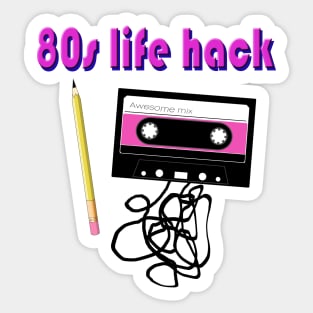 80s Life Hack Retro Cassette Sticker